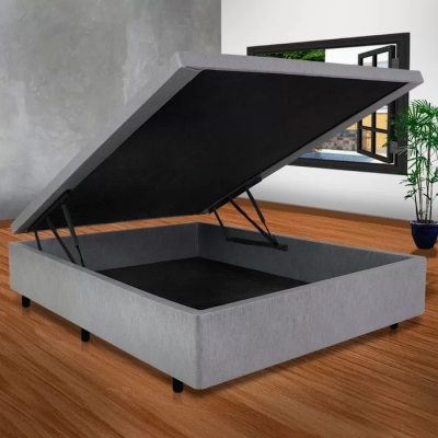 COLCHAO 158X48 BAU LINHO CINZA