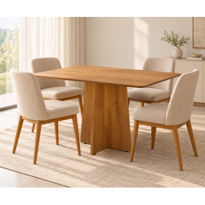 MESA DE JANTAR JADE 1200X800 S/VIDRO CINAMOMO