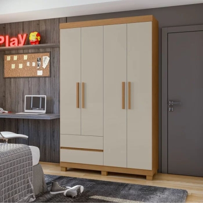 GUARDA ROUPA 04 PTS ZEUS S/ESP AMENDOA CLEAN/OFF WHITE