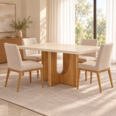 MESA DE JANTAR DORA 1600X800 C/VIDRO CIN/OFF