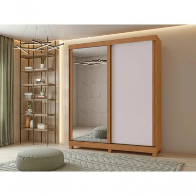 GUARDA ROUPA 02 PTS ZEINE 1PT GLASS E C/PES AMENDOA CLE/OFF