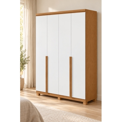 GUARDA ROUPA 04 PTS ALONZO S/ESP E C/PES AMENDOA CLEAN/OFF WHITE